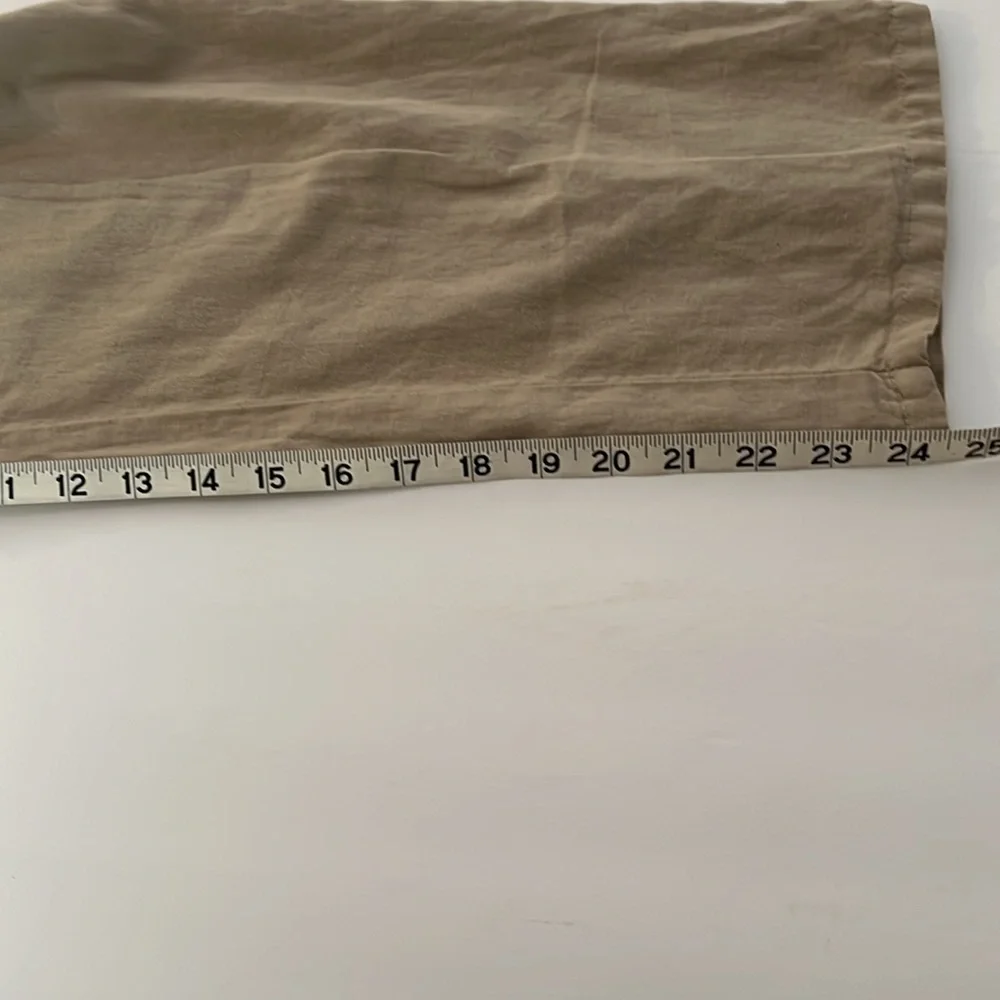 Zara Tan Linen Jumpsuit Size Large